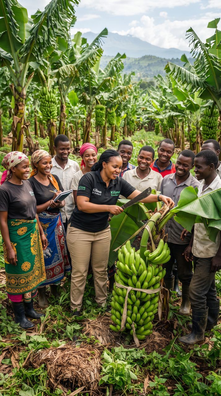 Field officer training farmers on-site